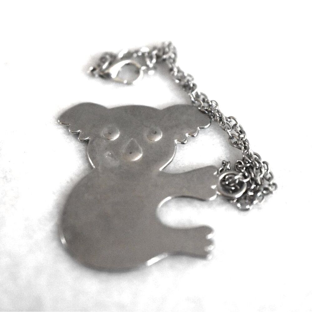 Cheeky Koala Bear Silver Tone Link Chain 7.5 Inch Gently Worn Charm Bracelet